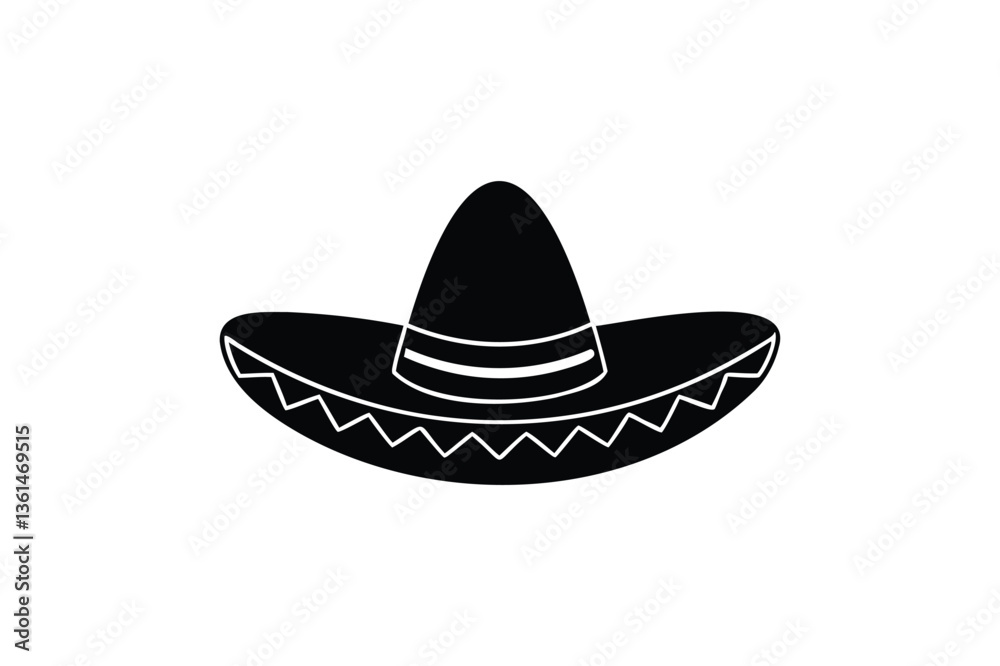 Mexican hat icon on white background Mexican hat icon on white background