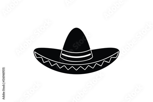 Mexican hat icon on white background