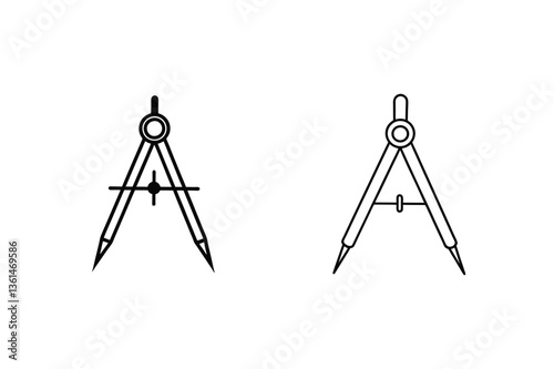 Geometric Compass Icons Drawing, Drafting, Design, Engineering Tools