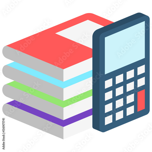 Calculator isometric 3D icon, mini illustration. use for modern concept, print, UI, UX kit, web and app development. Vector EPS 10, related to learning and education, science