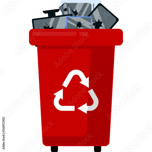 E Waste Bin Illustration