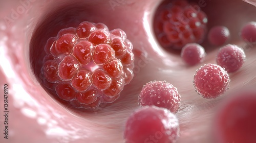 Intestine Cancer Cells Microscopic View