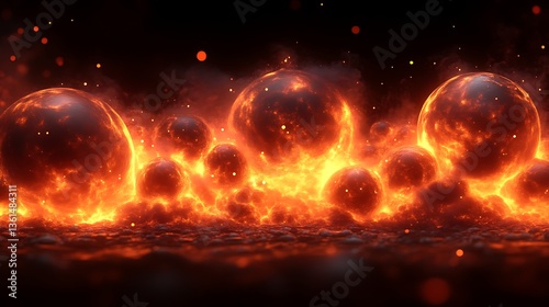Fiery Celestial Bodies Ignite In A Blazing Inferno