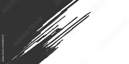 Abstract black and white background with spikes and zigzag line pattern