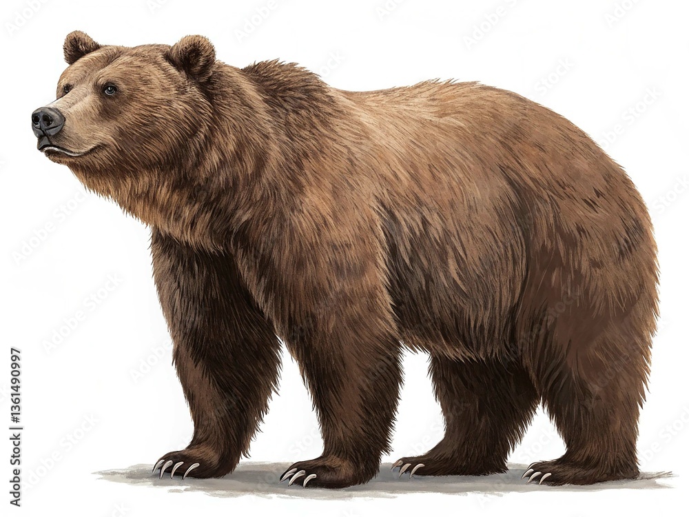 Fototapeta premium Big brown bear isolated on transparent background 