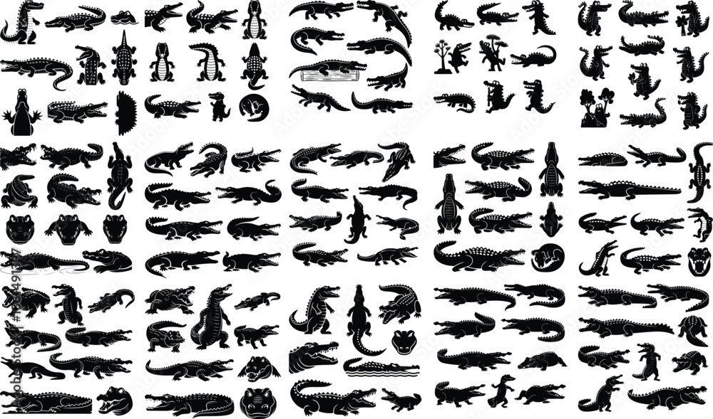 Cute crocodile set collection Set of Crocodile shillouette vector illustration Crocodile and alligator silhouette set
Cute crocodile set collection Set of Crocodile shillouette vector illustration Crocodile and alligator silhouette set