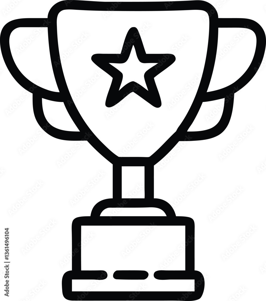 Black and white trophy cup vector icon Black and white trophy cup vector icon
