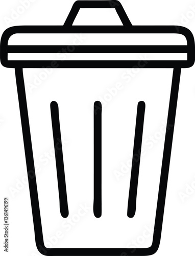 Black and white dust bin or delete or recycle vector icon