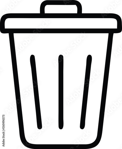 Black and white dust bin or delete or recycle vector icon