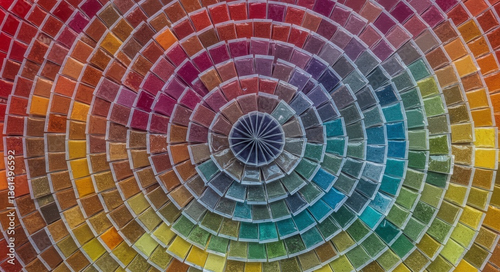 Colorful Spice Rack Display with Concentric Circles Arrangement for Culinary Themes Colorful Spice Rack Display with Concentric Circles Arrangement for Culinary Themes