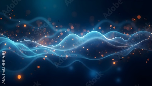 Abstract Blue Digital Wave Background