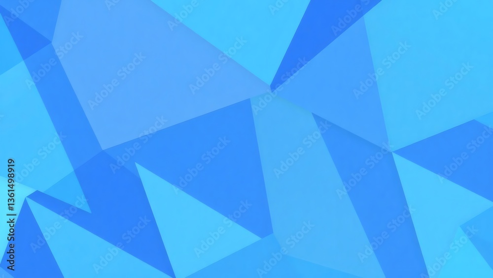 Obraz premium Abstract blue geometric design features a vector illustration with a triangle pattern, creating a modern paper art concept