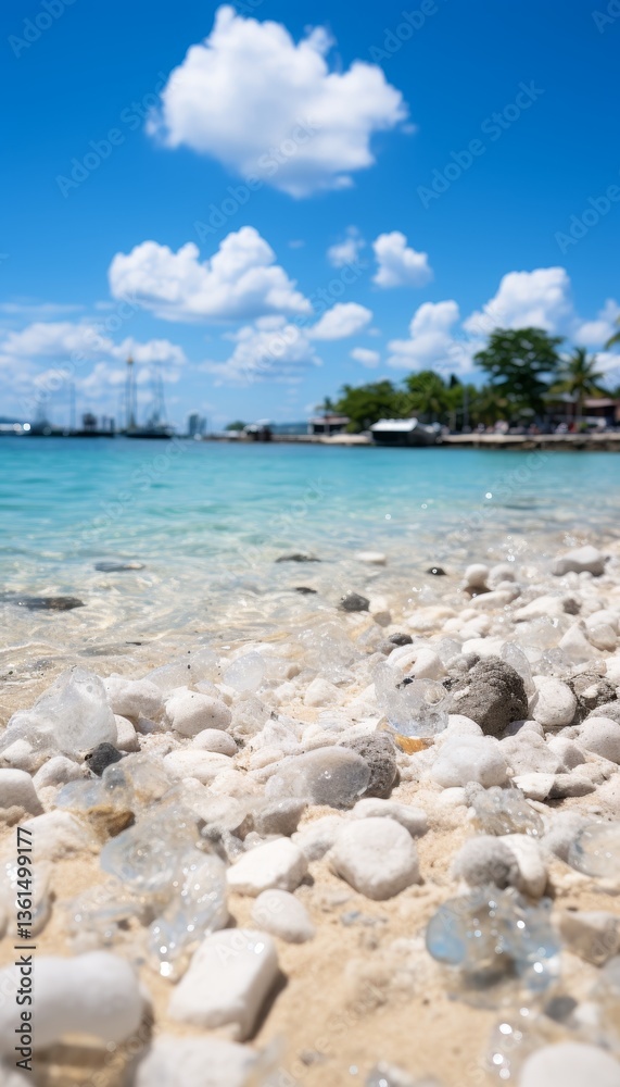 Fototapeta premium Abstract blur defocused beautiful beach and sea for background