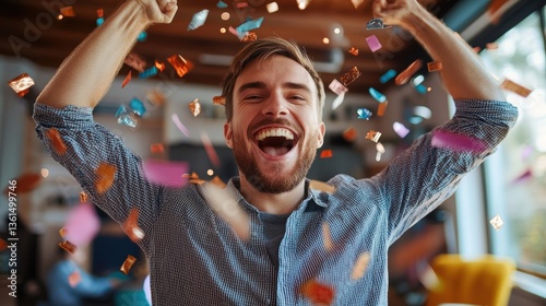 A person feeling like they have accomplished something on their work anniversary.