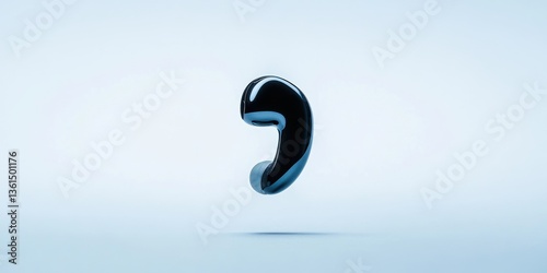 The Comma Symbol: A sleek, three-dimensional comma levitates against a minimalist backdrop, exuding modern elegance and inviting contemplation.