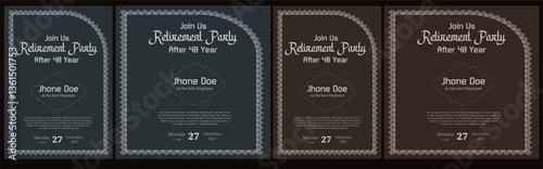 Retirement Flyer Design Template . Happy retirement party invitation flyer design.square banner, and a4 poster, Retirement flyer template. Happy retirement party flyer design.