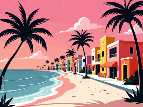  beautiful seafront shot in miami funky colours 