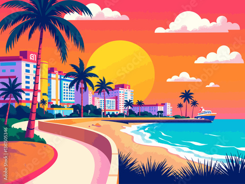  beautiful seafront shot in miami funky colours 