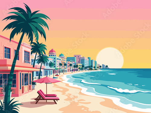  beautiful seafront shot in miami funky colours 