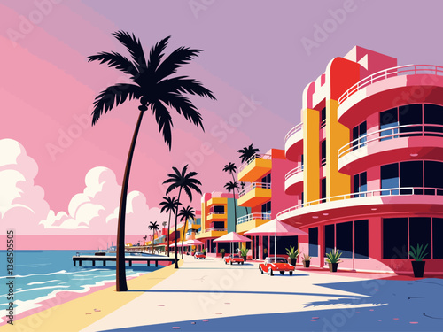  beautiful seafront shot in miami funky colours 