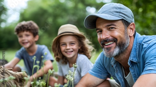 Happy Family Enjoying Nature