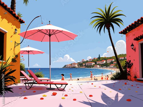  beautiful seafront shot in french riviera funky colours