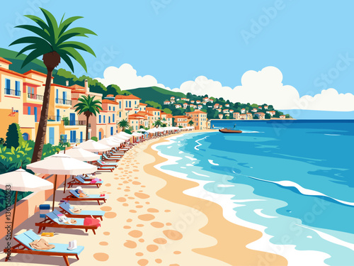  beautiful seafront shot in french riviera funky colours