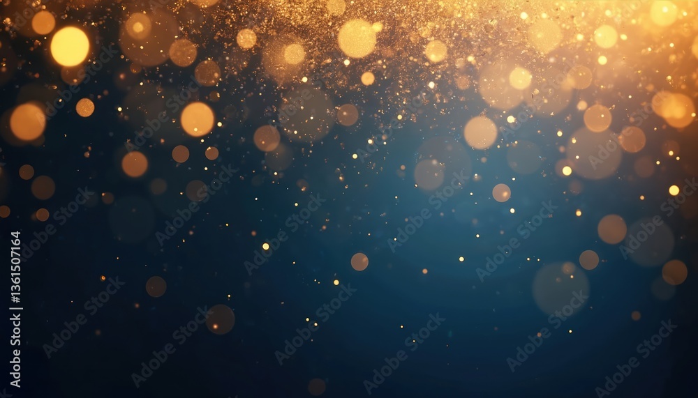 Gold glitter falling against dark background. Shiny sparkling golden particles, bokeh lights. Festive luxury abstract design, elegant background for celebrations, New Year or Christmas. Gold glitter falling against dark background. Shiny sparkling golden particles, bokeh lights. Festive luxury abstract design, elegant background for celebrations, New Year or Christmas.