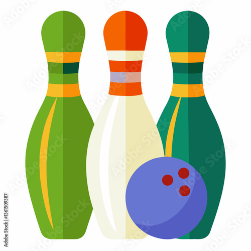 bowling ball and pins