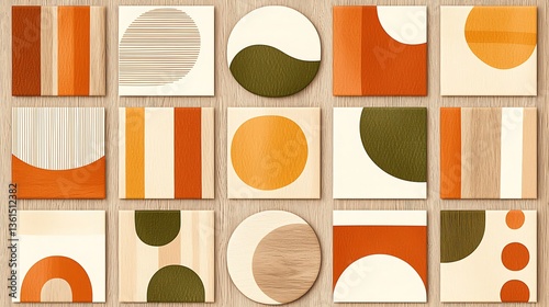 Mid Century Modern Abstract Geometric Art Print