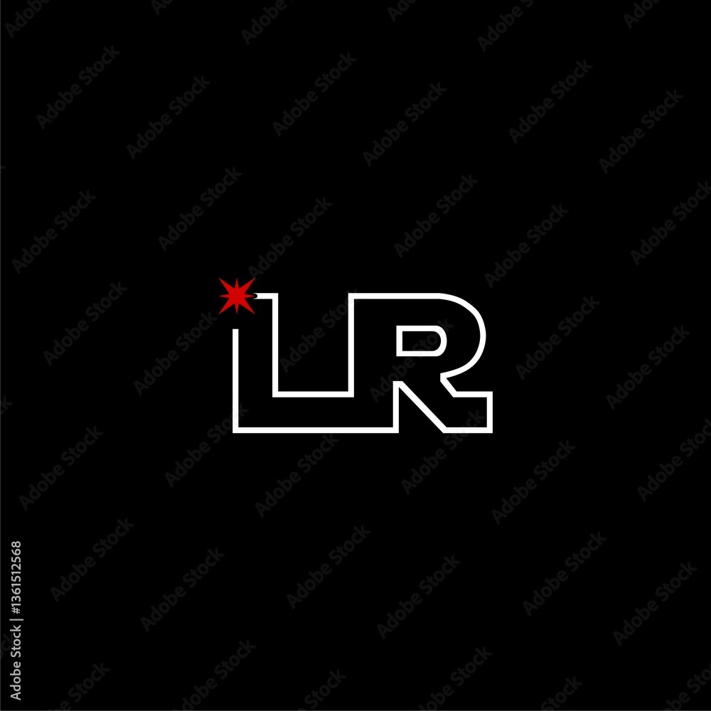 Obraz premium LR L R Logo Design icon isolated on black background