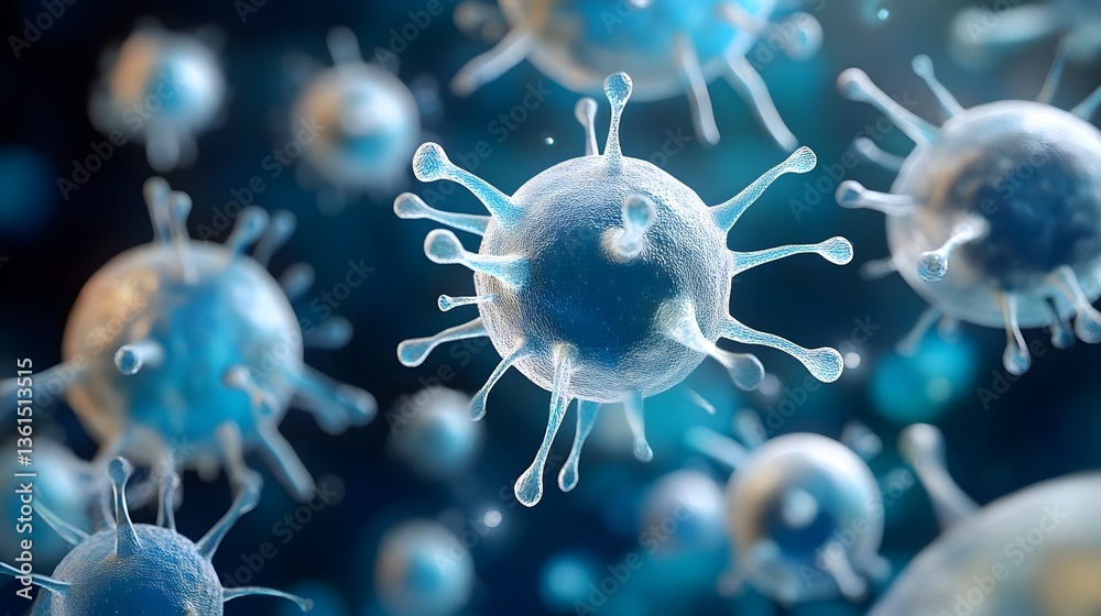 Obraz premium Microscopic Virus Rendering Disease Research