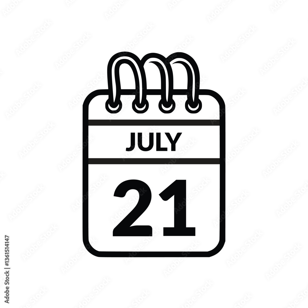july 21 Calendar icon vector illustration. july 21 Calendar icon vector illustration.