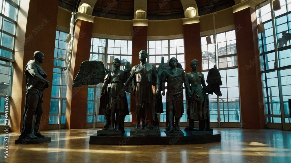 Fototapeta premium Discover the intricate craftsmanship of statues from ancient and modern times