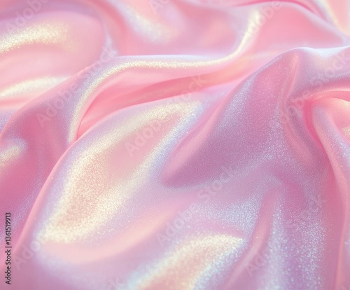 Silk Dreams: A mesmerizing display of pink silk fabric, its luxurious folds and subtle light reflections.