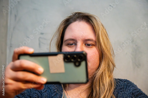 Capturing a moment of connection through technology in a serene home environment