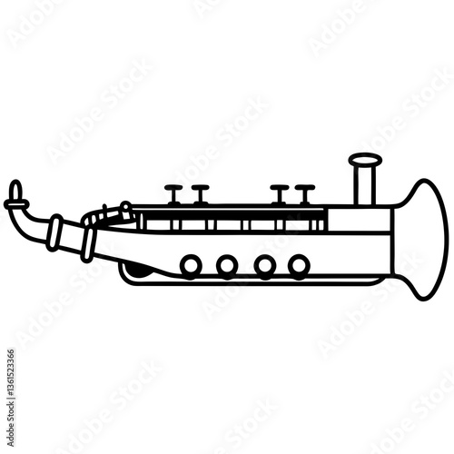 Clarinet cruiser line art vector illustration 