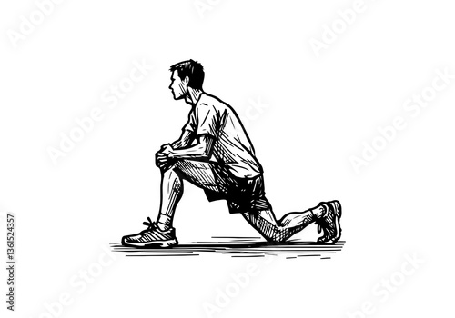 Marathon Runner hand drawn sketch vector illustration