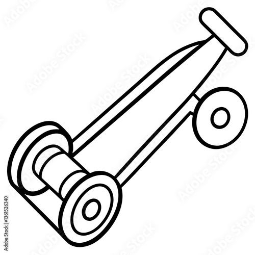 Kazoo kart line art vector illustration 