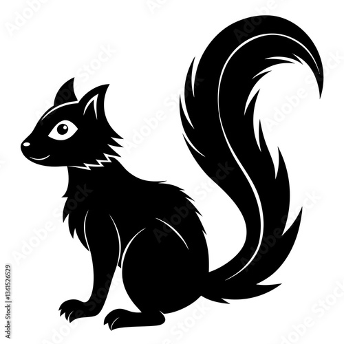 Loony tail silhouette vector illustration 
