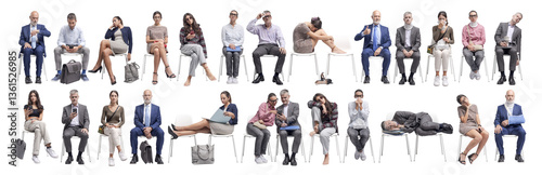 People sitting on a chair and waiting