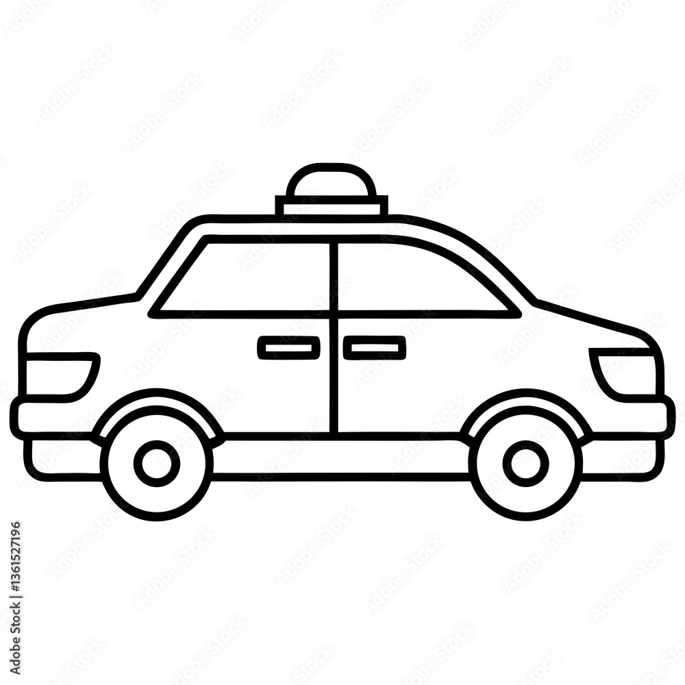 Fototapeta premium Police Car line art vector illustration