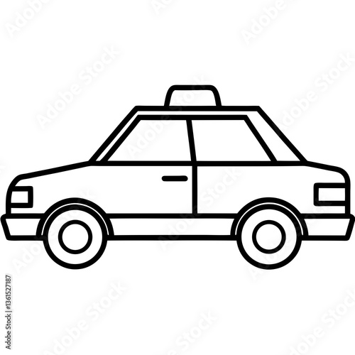 Police Car line art vector illustration