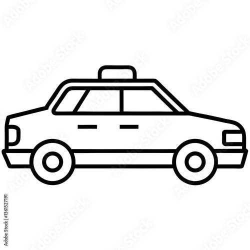 Police Car line art vector illustration