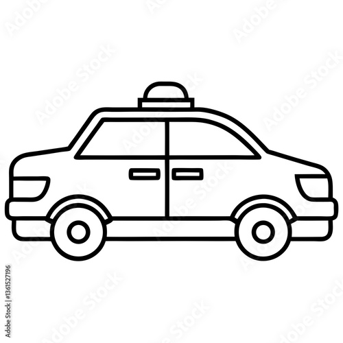 Police Car line art vector illustration
