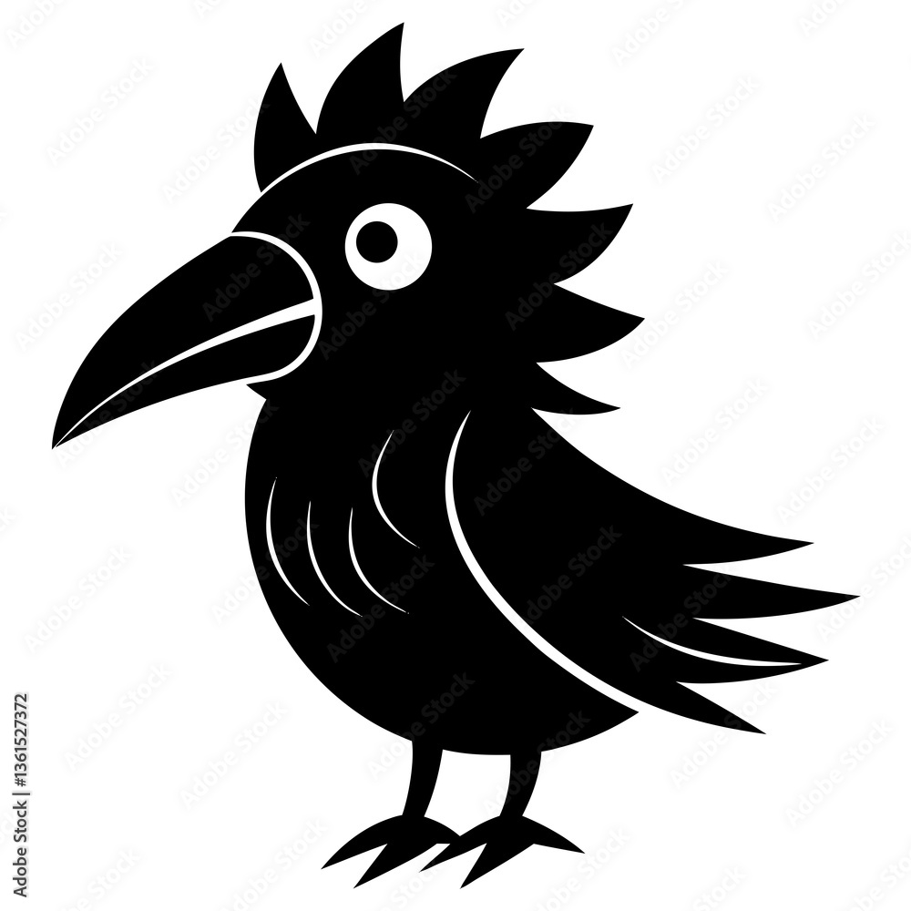 Fototapeta premium Quirky Beak silhouette vector illustration