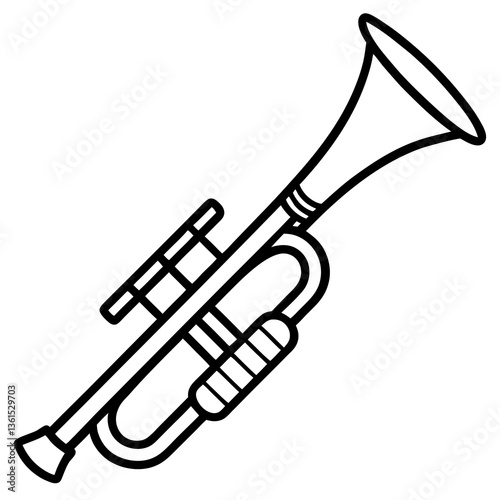 Trumpet Taxi line art vector illustration