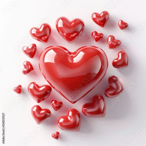 A Big Red Heart made By Tiny Hearts Decoration for Valentine's Day.