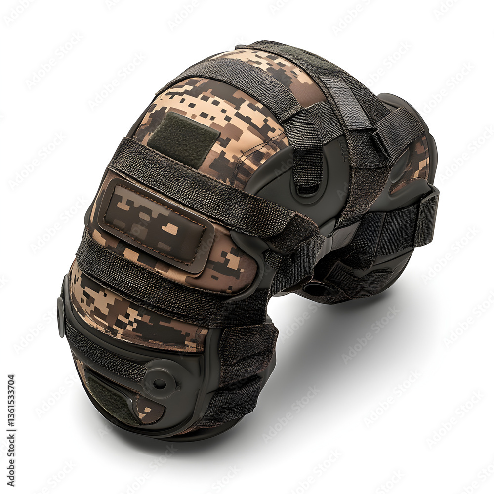 Fototapeta premium Protective knee pads for sports activities outdoor training gear photography rugged environment close-up perspective