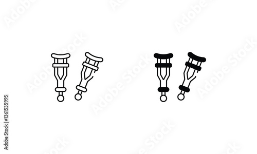 Handicap Sticks icons set vector stock illustration